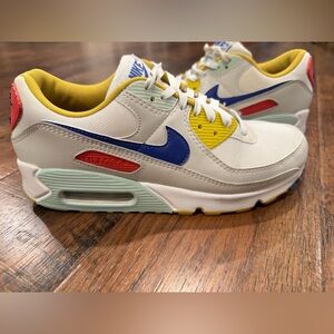 Nike Air Max White Blue Yellow Sneakers